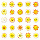 50 pièces autocollants auto-adhésifs en pvc sur le thème du soleil de dessin animé PW-WG89750-01-3
