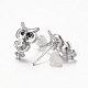 Owl Alloy Stud Earrings EJEW-O068-77P-2