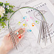 GORGECRAFT 6 Sizes Circular Knitting Needles Set Metal Magic Loop Round Needles with 10Pcs Random Color ABS Plastic Knitting Crochet Locking Stitch Markers Holder Size 7 6 4 2.5 1.5 0 IFIN-GF0001-32-3