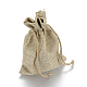 ポリエステル模造黄麻布包装袋巾着袋  クリスマスのために  結婚式のパーティーとdiyクラフトパッキング  ダークカーキ  30x20cm X-ABAG-R005-20x30-01-1