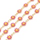 Латунные цепочки с цветком ромашки и овальными звеньями CHC-I035-13G-09-1