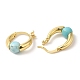 Boucles d'oreilles créoles en perles rondes turquoise synthétique EJEW-A099-03G-03-3