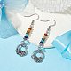 Chakra Synthetic & Natural Gemstone Dangle Earrings EJEW-JE05528-3