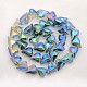 Heart Electroplate Full Rainbow Plated Glass Beads Strands EGLA-P001-F03-1