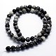 Chapelets de perles de pierre noire/soie noires naturelles X-G-I199-11-6mm-2