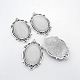 Antique Silver Plated Alloy Cat Eye Oval Big Pendants CE-N005-02-3