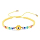 7 pz 7 colori lampwork malocchio e braccialetti di perline di vetro BJEW-JB08367-5