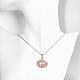 Rose Gold Plated Tin Alloy Crown Pendant Necklaces NJEW-BB02209-5