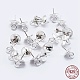 925 Sterling Silver Cup Pearl Bail Pin Pendants X-STER-F036-04S-4mm-1