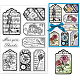 GLOBLELAND Vintage Labels Clear Stamps Flowers Perfume Keys Music Manuscript Bookmarks Silicone Clear Stamp Seals for Cards Making DIY Scrapbooking Photo Journal Album Decoration DIY-WH0167-56-1142-1