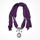 Cloth Pendant Scarf Necklaces NJEW-K111-03A-1
