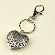 Valentines Day Gifts Tibetan Style Heart Keychain X-KEYC-JKC0009-25-2