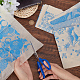 Benecreat 8 シート 8 スタイル紙セラミックデカール  陶器 陶磁器 粘土転写紙  下絵花紙  ブルー  52.5~53x38x0.005cm  1枚/スタイル DIY-BC0012-05A-3