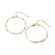 304 Stainless Steel Paperclip & Satellite Chains Bracelet Set BJEW-JB06523-1