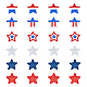 SUPERFINDINGS 24pcs 8 Colors Star Sequins Sew Iron on Applique Glitter Five-Pointed Star Stick On Patches Computerized Embroidery Patches Sew On Clothes Dress Plant Hat Jeans Bag for Independence Day PATC-FH0001-03-1