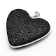 Heart Synthetic Lava Rock Big Pendants G-L351-01H-1