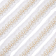 FINGERINSPIRE 2 Yards/1.82m Pearl Beaded Trim 46mm White Polyester Mesh Lace Applique Trim OCOR-FG0001-29-1