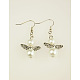 Boucles d'oreilles avec perle d'aile de fée en verre à la mode X-EJEW-JE00290-01-1
