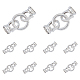 DICOSMETIC 10Pcs Cord End Caps Brass Leather Cord End Caps Connector Fold Over Clasps Platinum Extension Connector Clasps Jewelry Repair Clasps Bracelets Clasp for Jewelry Making KK-DC0003-27-1