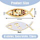 SUPERFINDINGS 12Pcs 2 Colors Small Jesus Fish Decal Sticker Gold Acrylic Cross Fish Auto Emblem Platium Waterproof Love Peace Car Stickers Self-Adhesive Decals for Vehicle Decoration 16x50x6mm DIY-FH0006-24-2