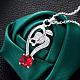 Silver Plated Brass Cubic Zirconia Heart Pendant Necklaces BB03284-A-4