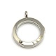 304 Stainless Steel Magnetic Glass Flat Round Photo Living Memory Floating Locket Pendants STAS-L121-15P-2