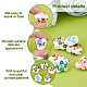 Pandahall Elite 60 Stück 15 Stil Herz & Blume & Stern handgemachte Porzellan Keramikperlen Stränge PORC-PH0001-30-6