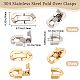 Beebeecraft 6Pcs 2 Colors 304 Stainless Steel Fold Over Clasps STAS-BBC0003-02-2