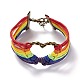 Braccialetto orgoglio arcobaleno BJEW-F424-02-1