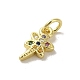 Подвески из настоящей 18-каратной позолоченной латуни с фианитами KK-M283-04B-02-2