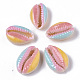 Printed Natural Cowrie Shell Beads X-SSHEL-R047-01-A10-2