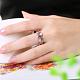 Laiton gracieux colorés TCHEQUE anneaux strass doigt pour les femmes RJEW-BB02271-8A-5