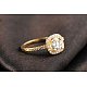 Real 18K Gold Plated Brass AAA Square Cubic Zirconia Engagement Ring RJEW-AA00201-5#-G-3