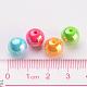 Perles ab acrylique de couleur de billes rondes colorées pour enfant bijoux X-PL426-4