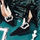 Olycraft 2 pièces boucle de chaussure en cristal argent strass boucle de chaussure clips de chaussures en cristal avec boucle en alliage détachable clip pour les femmes accessoires de bijoux de chaussure de fête de mariage 1.65x2.4x0.35 DIY-OC0009-93P-6