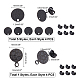 UNICRAFTALE 24pcs 6 Styles Electrophoresis Black Stainless Steel Stud Earring Flat Round with Textured Stud Earring with Ear Nuts and Loop for DIY Earrings Craft Making 1.4mm Hole STAS-UN0027-38-5