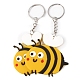 Porte-clés pendentif abeilles en plastique pvc WG72773-01-2