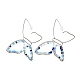 Schmetterlings-Glasperlen-Ohrringe für Mädchenfrauen EJEW-JE04658-01-4