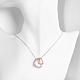 Platinum & Rose Gold Plated Tin Alloy Double Heart Pendant Necklaces NJEW-BB02208-5