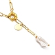 Ожерелья лариат с жемчугом кеши и натуральным жемчугом барокко NJEW-JN03042-7