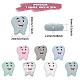 Superfindings 14 Uds. Cuentas de silicona ecológicas de grado alimenticio para dientes de 7 colores SIL-FH0001-06-2