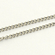 304ステンレススチール製カーブチェーンネックレス  ステンレス鋼色  20インチ（50.8cm） NJEW-R223-04-2
