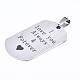 201 Stainless Steel Quote Pendants STAS-T044-225P-3