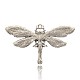 Antique Silver Plated Dragonfly Alloy Enamel Big Pendants ENAM-J028-17AS-2