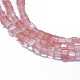 Chapelets de perles en verre de quartz de cerise G-F631-C06-3