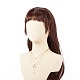 304 collar de triple capa con colgante de luna de acero inoxidable con vidrio para mujer NJEW-JN03871-3