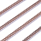 真鍮ツイストチェーン  カーブチェーン  ダイヤモンドカット  溶接されていない  多面カット  スプールで  オーバル  鉛フリー＆ニッケルフリー＆カドミウムフリー  赤銅鉱  3x2x0.6mm  約301.83フィート（92m）/ロール CHC-S103-R-NF-3
