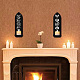 Soporte de candelabro de madera montado en la pared estilo boho AJEW-WH0379-001-7