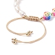 Handgefertigtes Armband aus geflochtenen Perlen aus Fimo und natürlichen Perlen für Frauen BJEW-JB07653-6