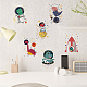 CRASPIRE Dinosaur Astronaut Wall Decals Universe Wall Stickers UFO Window Stickers Waterproof Removable Vinyl Wall Art for Classroom Bedroom Living Room Decorations DIY-WH0345-020-6